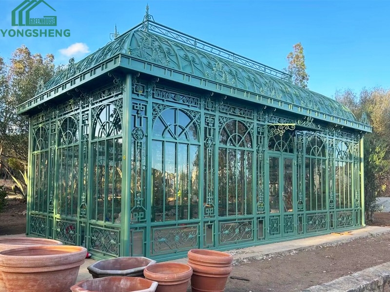 glass greenhouse, Victorian greenhouse, black greenhouse, conservatory greenhouse
